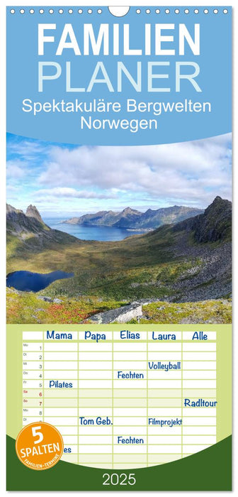 Spektakuläre Bergwelten Norwegen (CALVENDO Familienplaner 2025)