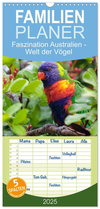 Faszination Australien - Welt der Vögel (CALVENDO Familienplaner 2025)