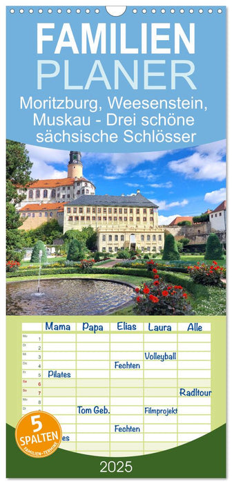 Moritzburg, Weesenstein, Muskau - Drei schöne sächsische Schlösser (CALVENDO Familienplaner 2025)