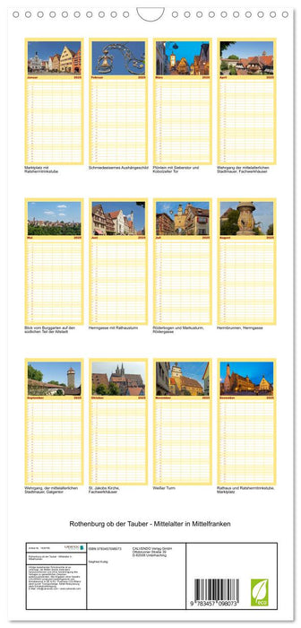 Rothenburg ob der Tauber - Mittelalter in Mittelfranken (CALVENDO Familienplaner 2025)