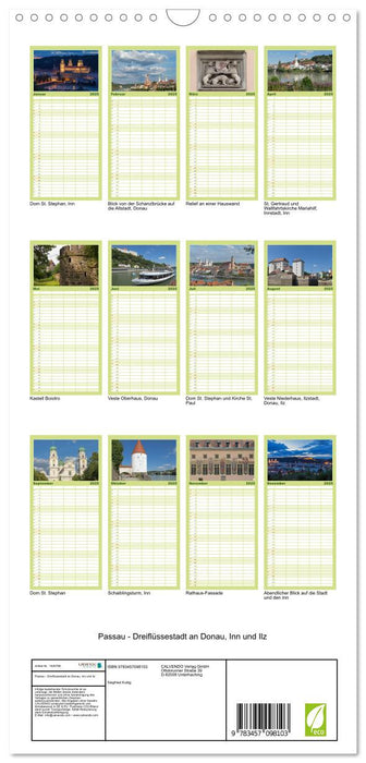 Passau - Dreiflüssestadt an Donau, Inn und Ilz (CALVENDO Familienplaner 2025)