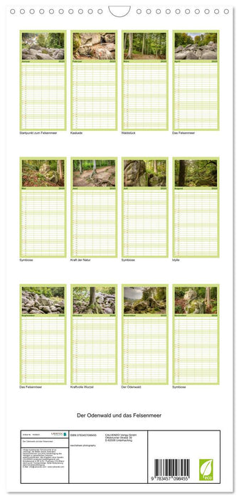 Der Odenwald und das Felsenmeer (CALVENDO Familienplaner 2025)