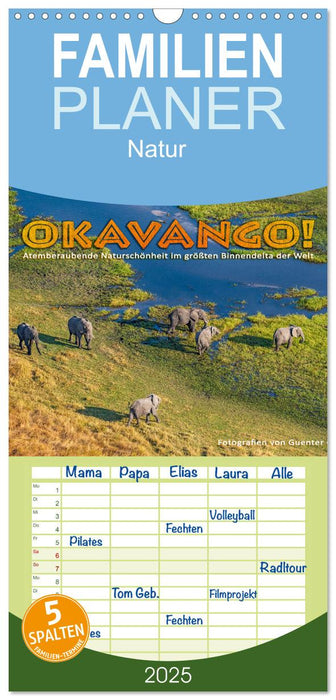 Okavango! Atemberaubende Naturschönheit im größten Binnendelta der Welt (CALVENDO Familienplaner 2025)
