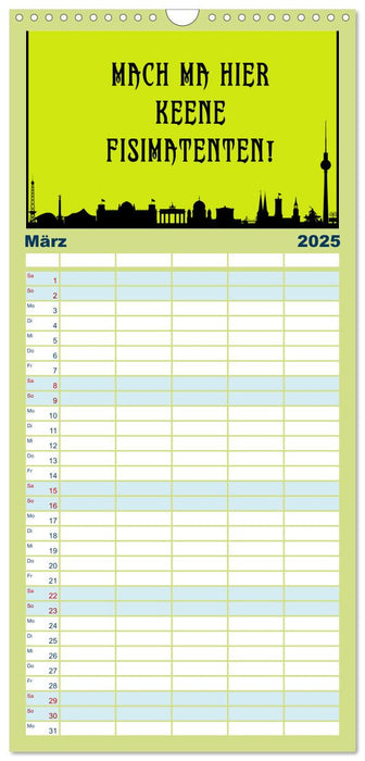 Berliner Mundart (CALVENDO Familienplaner 2025)