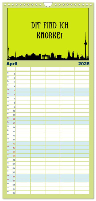 Berliner Mundart (CALVENDO Familienplaner 2025)