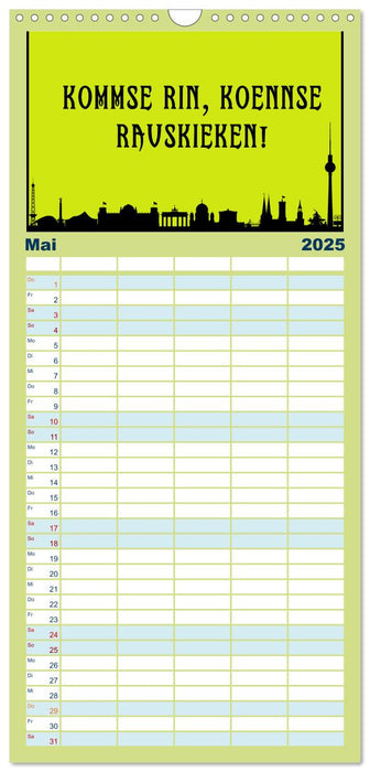 Berliner Mundart (CALVENDO Familienplaner 2025)