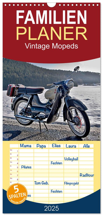 Vintage Mopeds (CALVENDO Familienplaner 2025)