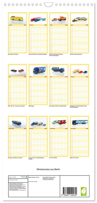 Miniaturautos aus Berlin (CALVENDO Familienplaner 2025)