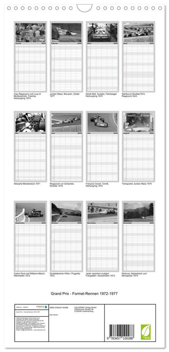 Grand Prix - Formel-Rennen 1972-1977 (CALVENDO Familienplaner 2025)