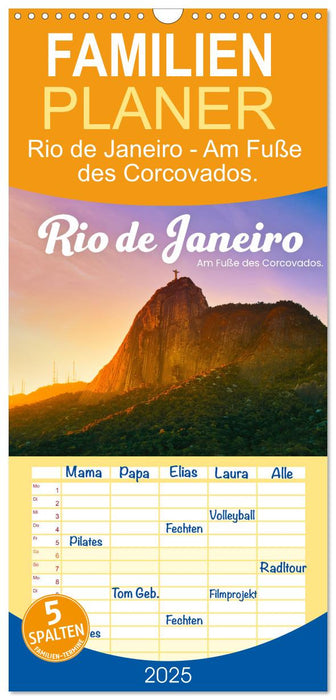 Rio de Janeiro - Am Fuße des Corcovados. (CALVENDO Familienplaner 2025)
