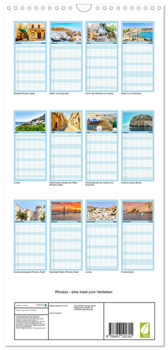 Rhodos - eine Insel zum Verlieben (CALVENDO Familienplaner 2025)