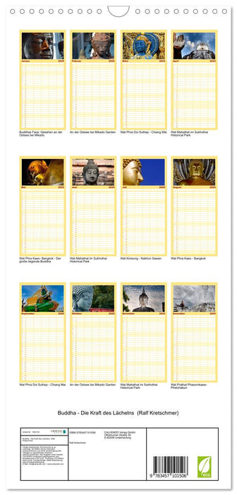 Buddha - Die Kraft des Lächelns (Ralf Kretschmer) (CALVENDO Familienplaner 2025)