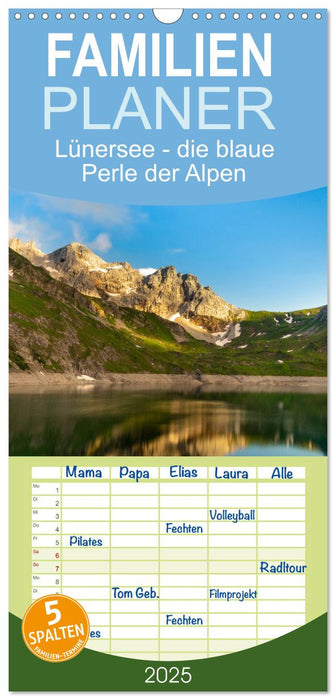 Lünersee - die blaue Perle der Alpen (CALVENDO Familienplaner 2025)