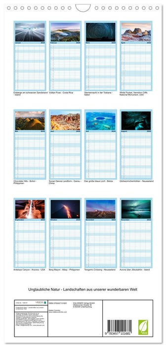 Unglaubliche Natur - Landschaften aus unserer wunderbaren Welt (CALVENDO Familienplaner 2025)