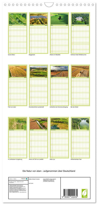 Die Natur von oben - aufgenommen über Deutschland (CALVENDO Familienplaner 2025)
