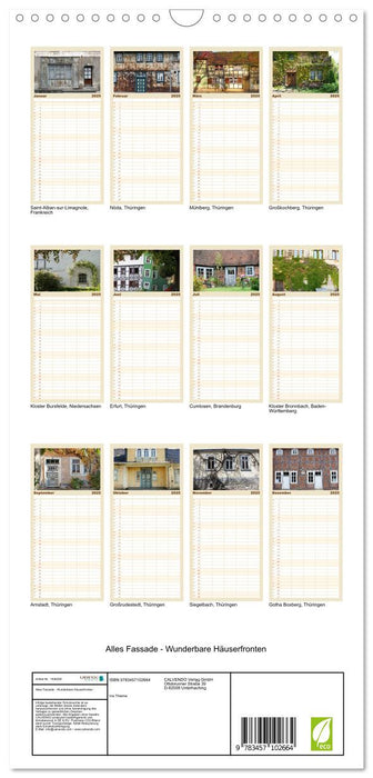 Alles Fassade - Wunderbare Häuserfronten (CALVENDO Familienplaner 2025)