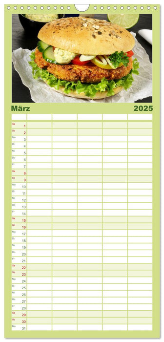 Vegan Food Kalender – Gerichte und Snacks (CALVENDO Familienplaner 2025)