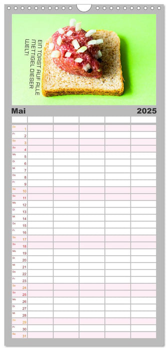 Mettkalender - Mettigel Edition (CALVENDO Familienplaner 2025)