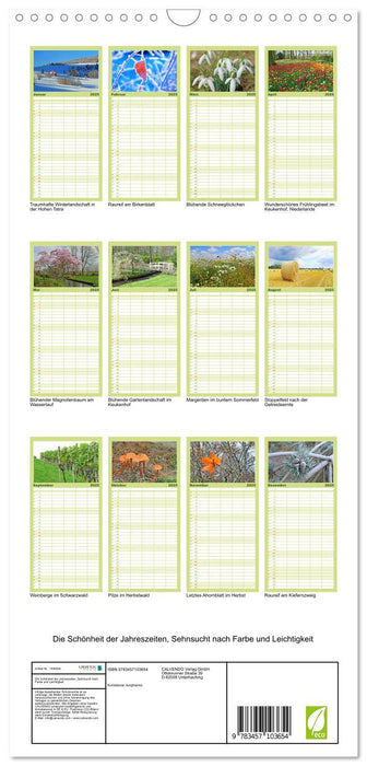 Die Schönheit der Jahreszeiten, Sehnsucht nach Farbe und Leichtigkeit (CALVENDO Familienplaner 2025)