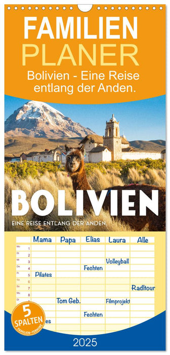 Bolivien - Eine Reise entlang der Anden. (CALVENDO Familienplaner 2025)