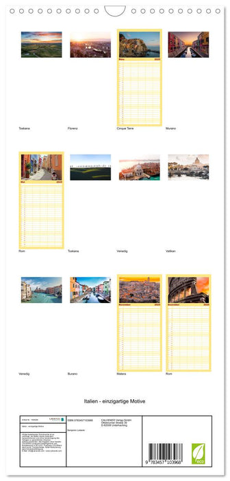 Italien - einzigartige Motive (CALVENDO Familienplaner 2025)
