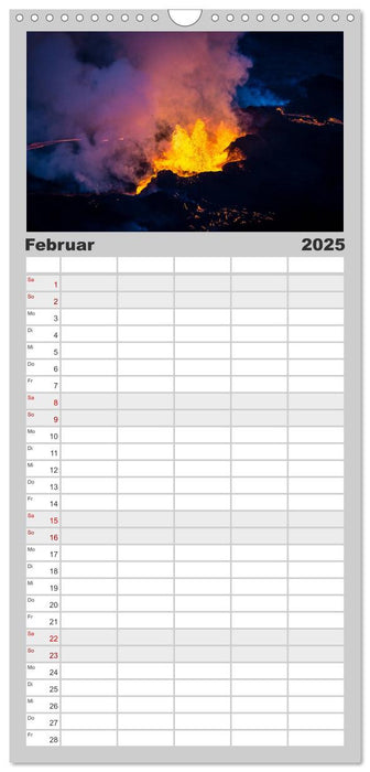 Vulkanausbruch - Island (CALVENDO Familienplaner 2025)