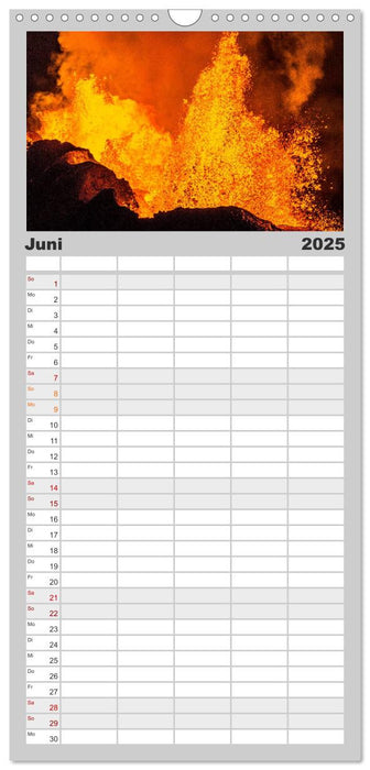 Vulkanausbruch - Island (CALVENDO Familienplaner 2025)