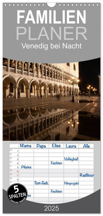 Venedig bei Nacht (CALVENDO Familienplaner 2025)