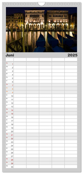 Venedig bei Nacht (CALVENDO Familienplaner 2025)
