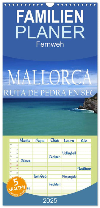 Mallorca- Ruta Pedra en Sec (CALVENDO Familienplaner 2025)