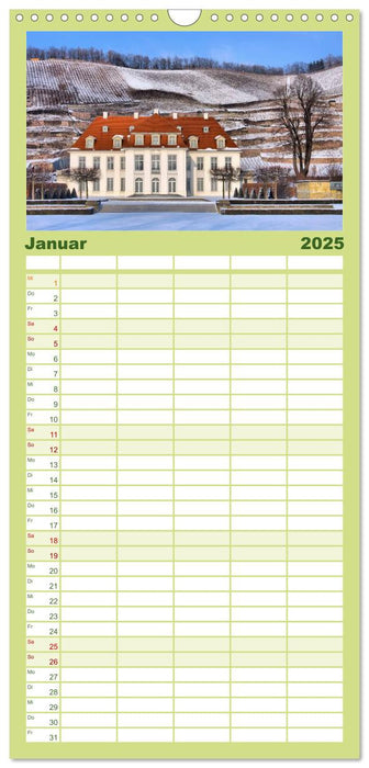 Schlösser und Burgen in Sachsen (CALVENDO Familienplaner 2025)