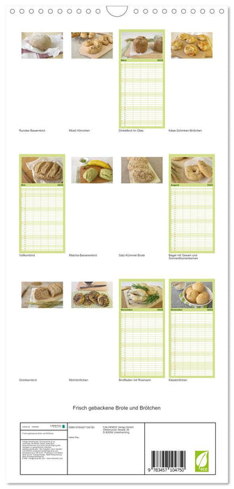 Frisch gebackene Brote und Brötchen (CALVENDO Familienplaner 2025)