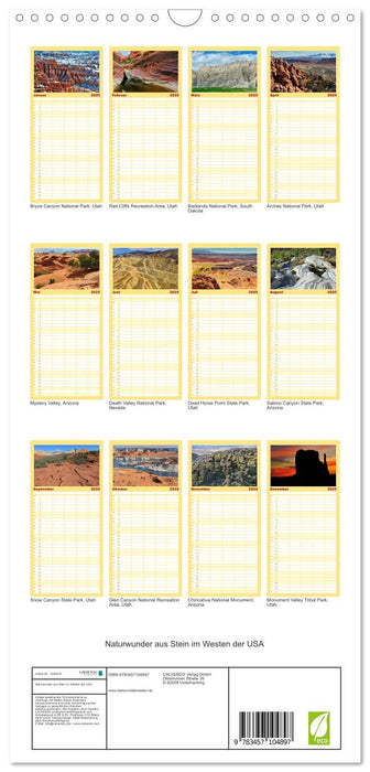 Naturwunder aus Stein im Westen der USA (CALVENDO Familienplaner 2025)