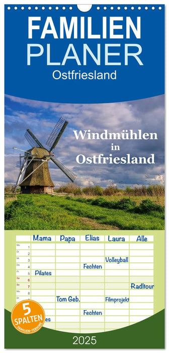 Windmühlen in Ostfriesland (CALVENDO Familienplaner 2025)