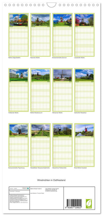 Windmühlen in Ostfriesland (CALVENDO Familienplaner 2025)