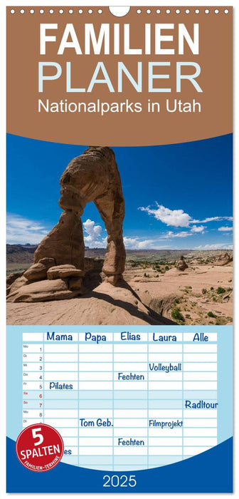 Nationalparks in Utah (CALVENDO Familienplaner 2025)