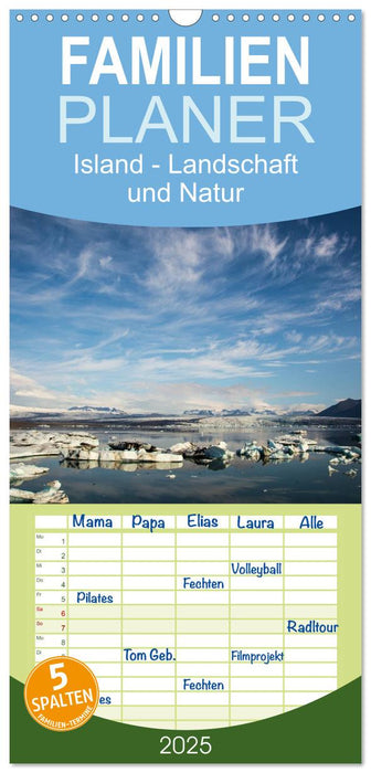 Island - Landschaft und Natur (CALVENDO Familienplaner 2025)