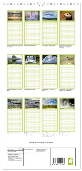 Island - Landschaft und Natur (CALVENDO Familienplaner 2025)