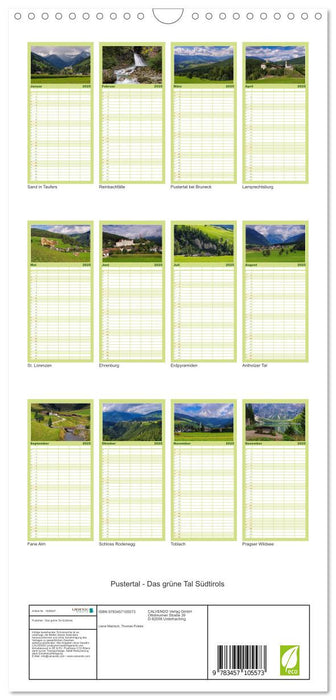 Pustertal - Das grüne Tal Südtirols (CALVENDO Familienplaner 2025)