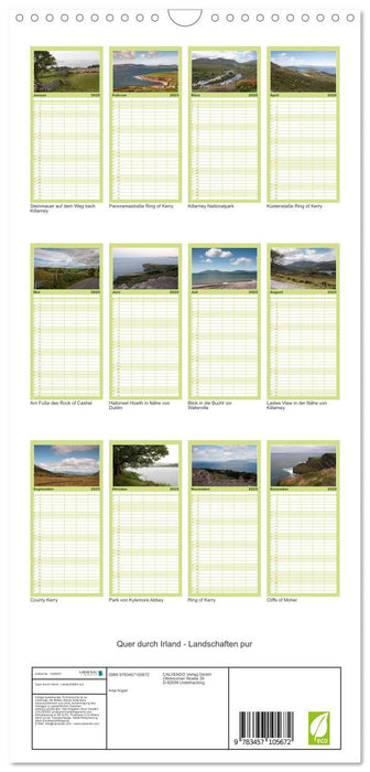 Quer durch Irland - Landschaften pur (CALVENDO Familienplaner 2025)