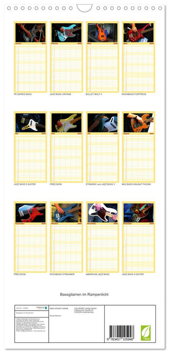 Bassgitarren im Rampenlicht (CALVENDO Familienplaner 2025)