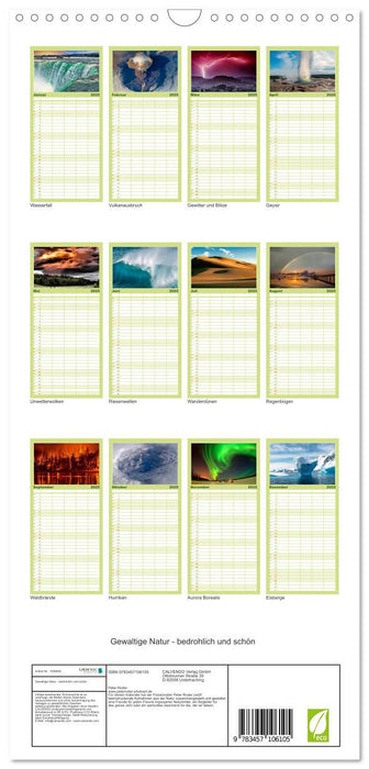 Gewaltige Natur - bedrohlich und schön (CALVENDO Familienplaner 2025)
