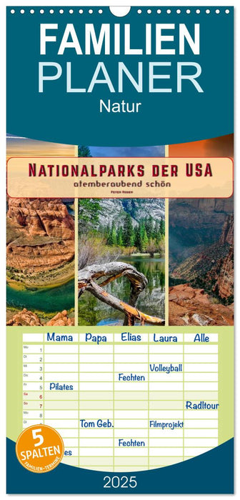 Nationalparks der USA - atemberaubend schön (CALVENDO Familienplaner 2025)