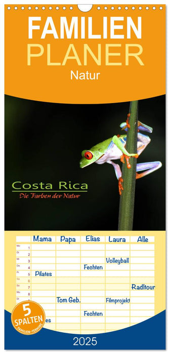Costa Rica - Die Farben der Natur (CALVENDO Familienplaner 2025)