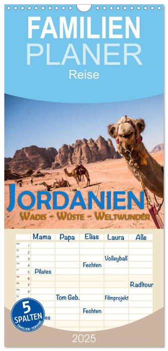 Jordanien - Wadis - Wüste - Weltwunder (CALVENDO Familienplaner 2025)