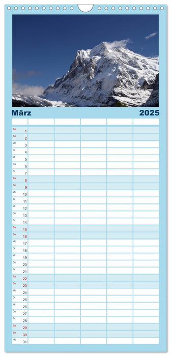 Schweizer Berggipfel (CALVENDO Familienplaner 2025)