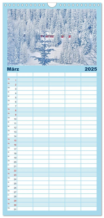 Blau und weiss... wie Schnee und Eis (CALVENDO Familienplaner 2025)