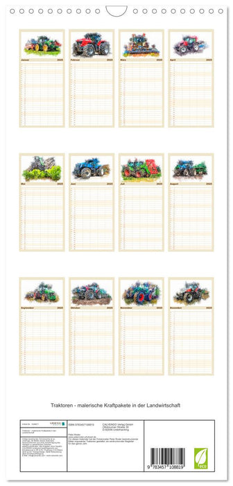 Traktoren - malerische Kraftpakete in der Landwirtschaft (CALVENDO Familienplaner 2025)