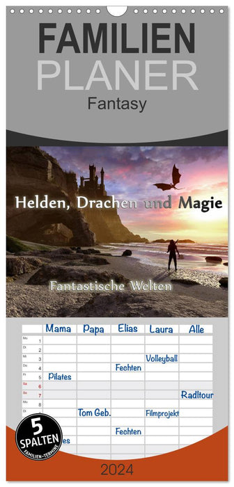 Helden, Drachen und Magie (CALVENDO Familienplaner 2025)