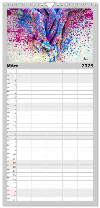 FARBSPIELE - Akt im Feuerwerk der Farben (CALVENDO Familienplaner 2025)